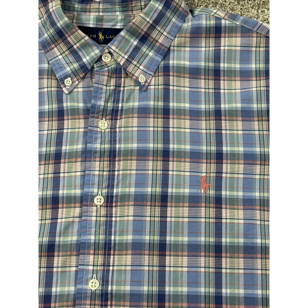 Polo Ralph Lauren Button Down Shirt Men's XL Oxford Dress Collared Plaid